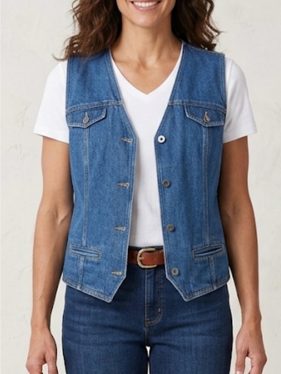 Liz Claiborne Other - Classic Denim Vest in Medium Blue size L